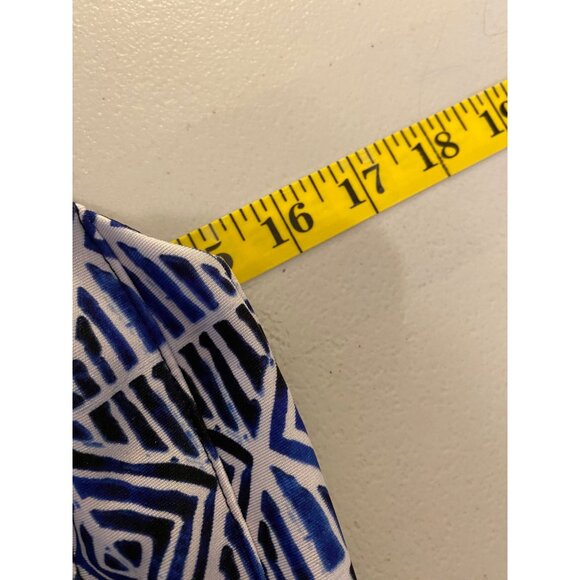 Vince Camuto Dress Geometric Print Fit & Flare Sleeveless Blue White Size 4 - Picture 10 of 12